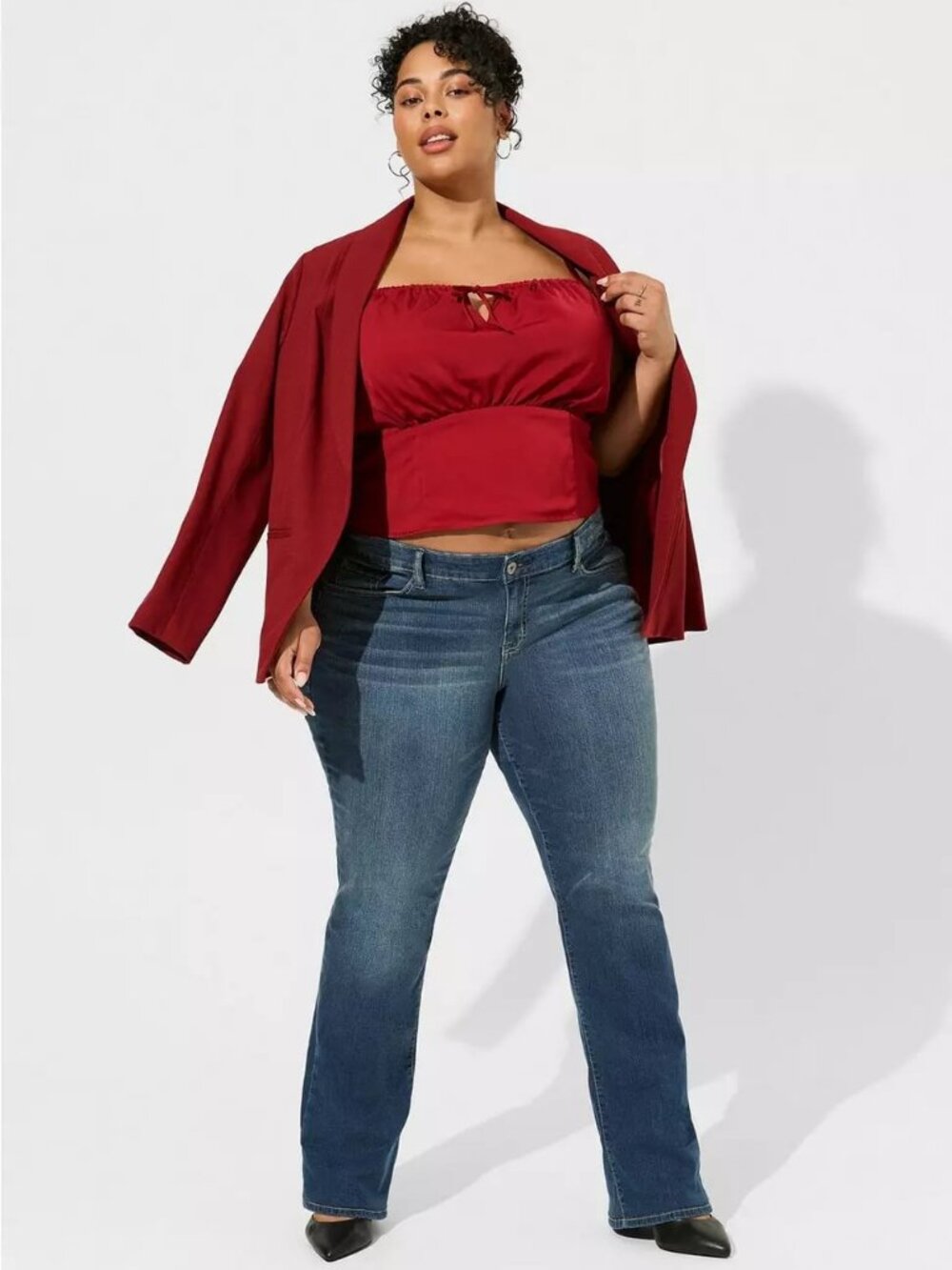 Torrid Satin Tie‑Front Sleeveless Crop Top — Rhubarb — Size 1 NWOT
